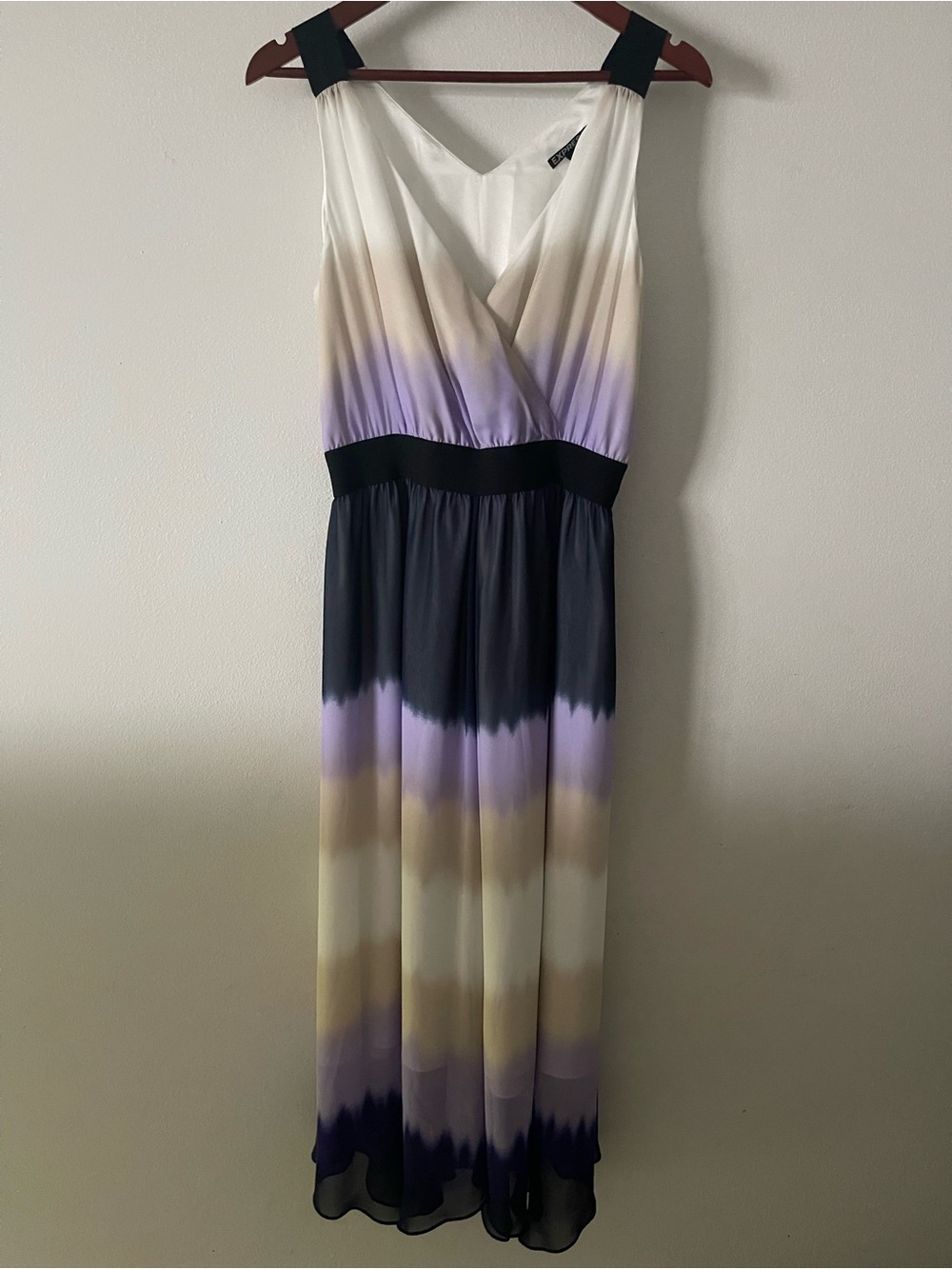 Express Sleeveless Ombre Maxi Dress - White, Taupe, Lavender & Black Sz M